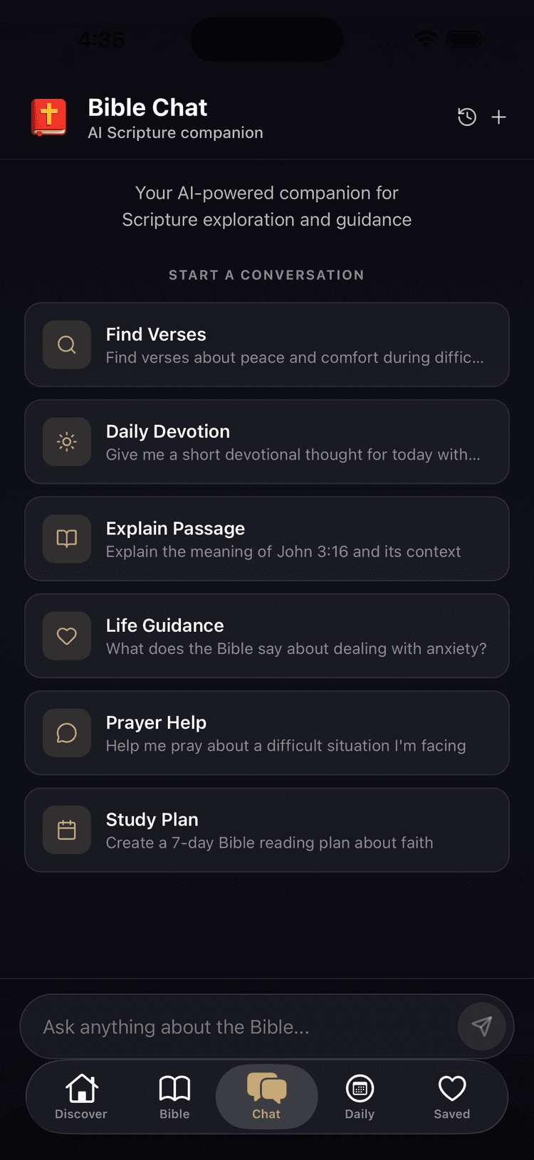 BibleScroll AI Bible chat
