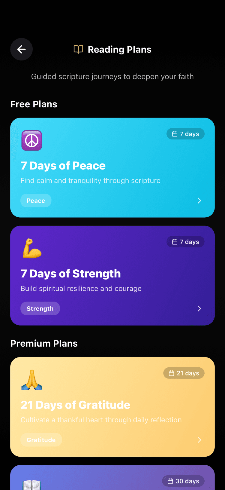 BibleScroll reading plans